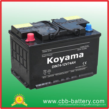 74ah 12V European Standard Vehicle Battery/ Accumulater